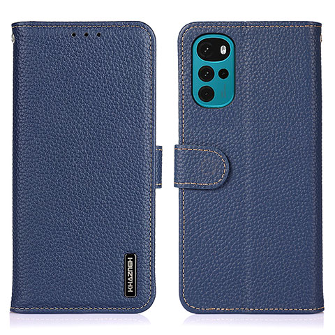 Coque Portefeuille Livre Cuir Etui Clapet B01H pour Motorola Moto G22 Bleu