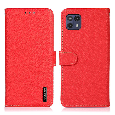 Coque Portefeuille Livre Cuir Etui Clapet B01H pour Motorola Moto G50 5G Rouge