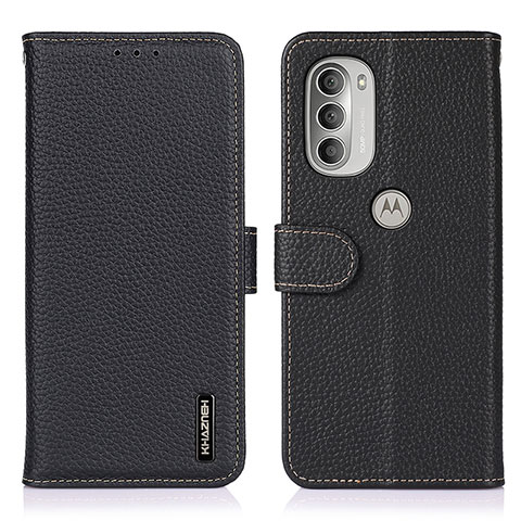 Coque Portefeuille Livre Cuir Etui Clapet B01H pour Motorola Moto G51 5G Noir