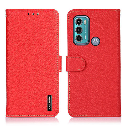 Coque Portefeuille Livre Cuir Etui Clapet B01H pour Motorola Moto G60 Rouge