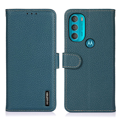 Coque Portefeuille Livre Cuir Etui Clapet B01H pour Motorola Moto G71 5G Vert