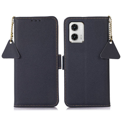 Coque Portefeuille Livre Cuir Etui Clapet B01H pour Motorola Moto G73 5G Bleu