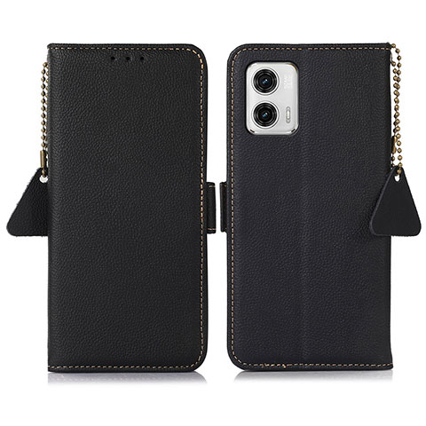 Coque Portefeuille Livre Cuir Etui Clapet B01H pour Motorola Moto G73 5G Noir