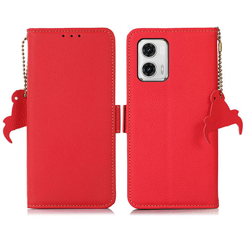 Coque Portefeuille Livre Cuir Etui Clapet B01H pour Motorola Moto G73 5G Rouge