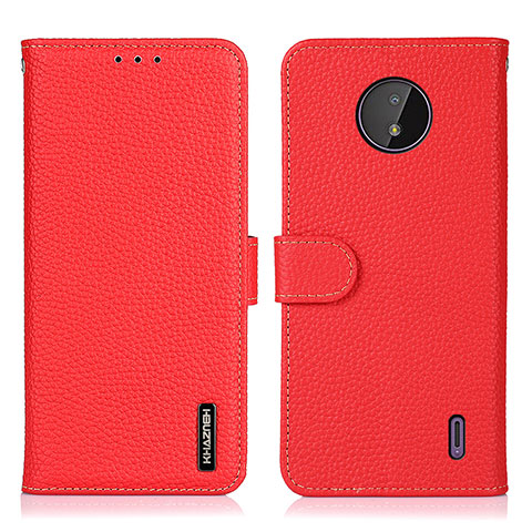 Coque Portefeuille Livre Cuir Etui Clapet B01H pour Nokia C10 Rouge