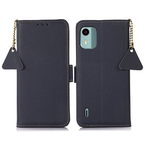 Coque Portefeuille Livre Cuir Etui Clapet B01H pour Nokia C12 Bleu