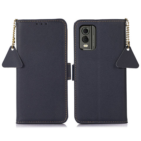 Coque Portefeuille Livre Cuir Etui Clapet B01H pour Nokia C210 Bleu