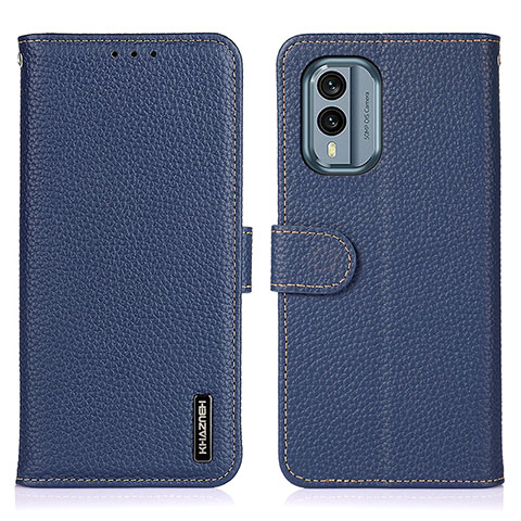 Coque Portefeuille Livre Cuir Etui Clapet B01H pour Nokia X30 5G Bleu