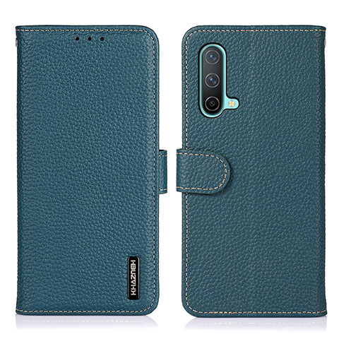 Coque Portefeuille Livre Cuir Etui Clapet B01H pour OnePlus Nord CE 5G Vert