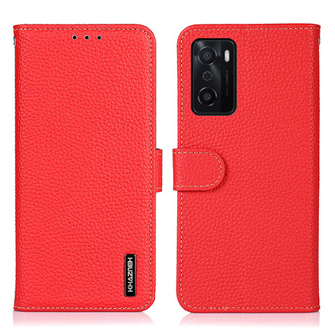 Coque Portefeuille Livre Cuir Etui Clapet B01H pour Oppo A55S 5G Rouge