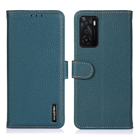 Coque Portefeuille Livre Cuir Etui Clapet B01H pour Oppo A55S 5G Vert