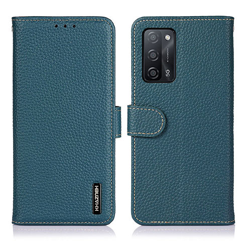 Coque Portefeuille Livre Cuir Etui Clapet B01H pour Oppo A56 5G Vert