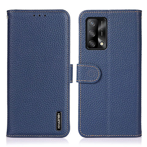 Coque Portefeuille Livre Cuir Etui Clapet B01H pour Oppo F19 Bleu