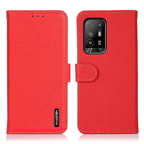 Coque Portefeuille Livre Cuir Etui Clapet B01H pour Oppo F19 Pro+ Plus 5G Rouge