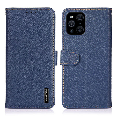 Coque Portefeuille Livre Cuir Etui Clapet B01H pour Oppo Find X3 Pro 5G Bleu