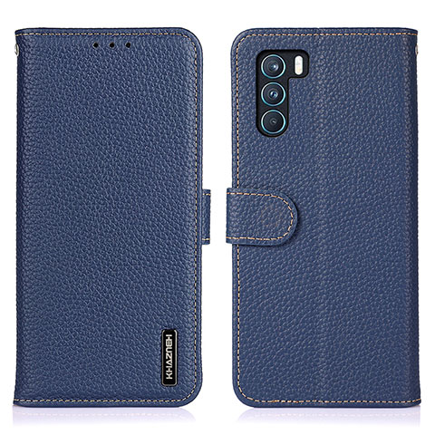 Coque Portefeuille Livre Cuir Etui Clapet B01H pour Oppo K9 Pro 5G Bleu