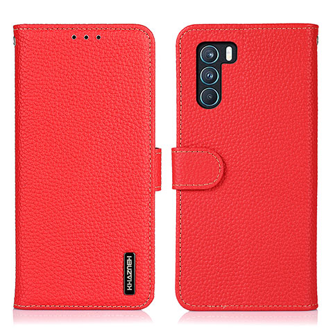 Coque Portefeuille Livre Cuir Etui Clapet B01H pour Oppo K9 Pro 5G Rouge