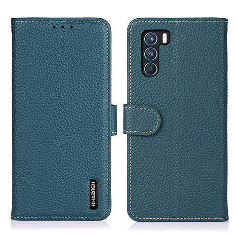 Coque Portefeuille Livre Cuir Etui Clapet B01H pour Oppo K9 Pro 5G Vert