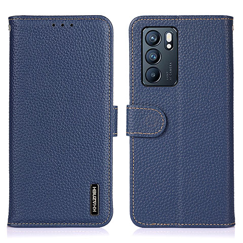 Coque Portefeuille Livre Cuir Etui Clapet B01H pour Oppo Reno6 5G Bleu