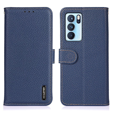 Coque Portefeuille Livre Cuir Etui Clapet B01H pour Oppo Reno6 Pro 5G India Bleu