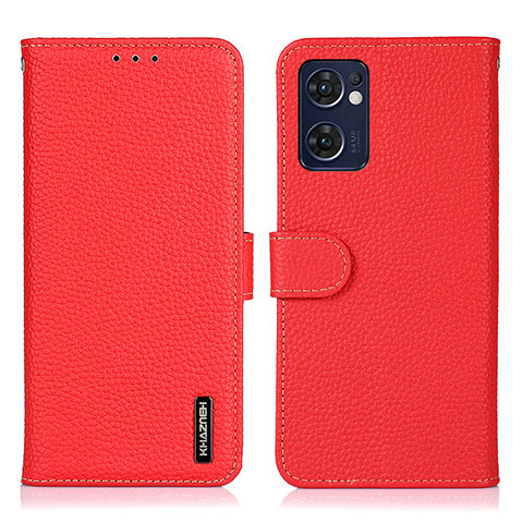 Coque Portefeuille Livre Cuir Etui Clapet B01H pour Oppo Reno7 5G Rouge