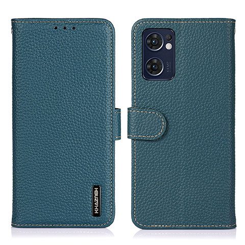 Coque Portefeuille Livre Cuir Etui Clapet B01H pour Oppo Reno7 5G Vert