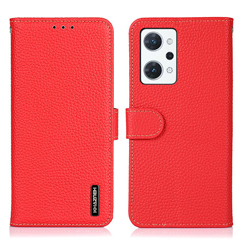 Coque Portefeuille Livre Cuir Etui Clapet B01H pour Oppo Reno7 A Rouge