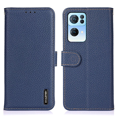 Coque Portefeuille Livre Cuir Etui Clapet B01H pour Oppo Reno7 Pro 5G Bleu