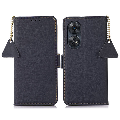 Coque Portefeuille Livre Cuir Etui Clapet B01H pour Oppo Reno8 T 4G Bleu