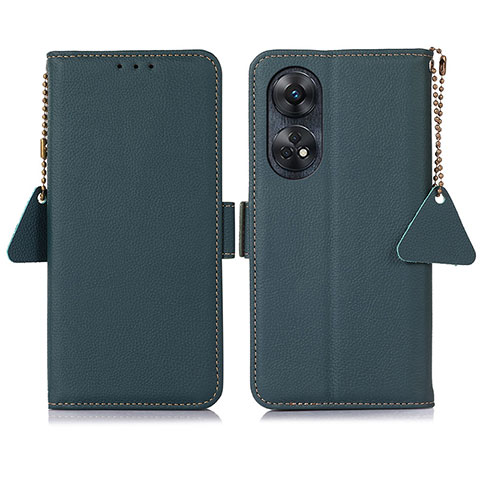 Coque Portefeuille Livre Cuir Etui Clapet B01H pour Oppo Reno8 T 4G Vert