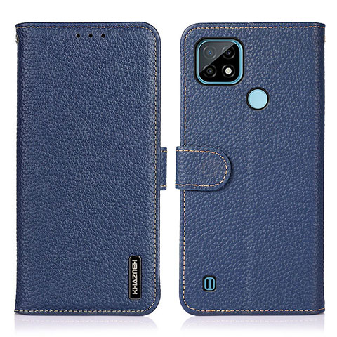 Coque Portefeuille Livre Cuir Etui Clapet B01H pour Realme C21 Bleu