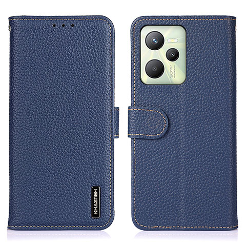 Coque Portefeuille Livre Cuir Etui Clapet B01H pour Realme C35 Bleu