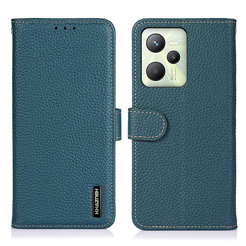 Coque Portefeuille Livre Cuir Etui Clapet B01H pour Realme C35 Vert