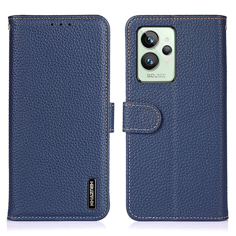 Coque Portefeuille Livre Cuir Etui Clapet B01H pour Realme GT2 Pro 5G Bleu