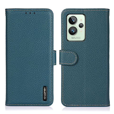 Coque Portefeuille Livre Cuir Etui Clapet B01H pour Realme GT2 Pro 5G Vert