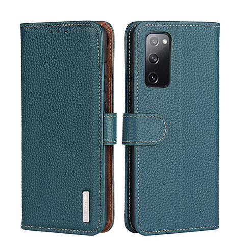 Coque Portefeuille Livre Cuir Etui Clapet B01H pour Samsung Galaxy A02s Vert