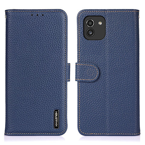 Coque Portefeuille Livre Cuir Etui Clapet B01H pour Samsung Galaxy A03 Bleu