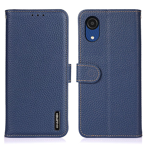 Coque Portefeuille Livre Cuir Etui Clapet B01H pour Samsung Galaxy A03 Core Bleu