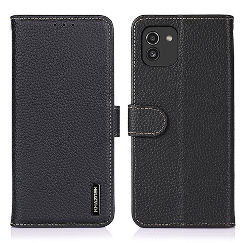 Coque Portefeuille Livre Cuir Etui Clapet B01H pour Samsung Galaxy A03 Noir