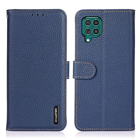 Coque Portefeuille Livre Cuir Etui Clapet B01H pour Samsung Galaxy F62 5G Bleu