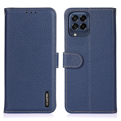 Coque Portefeuille Livre Cuir Etui Clapet B01H pour Samsung Galaxy M53 5G Bleu