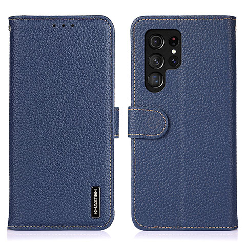 Coque Portefeuille Livre Cuir Etui Clapet B01H pour Samsung Galaxy S24 Ultra 5G Bleu