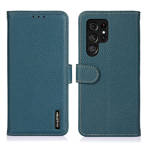 Coque Portefeuille Livre Cuir Etui Clapet B01H pour Samsung Galaxy S24 Ultra 5G Vert