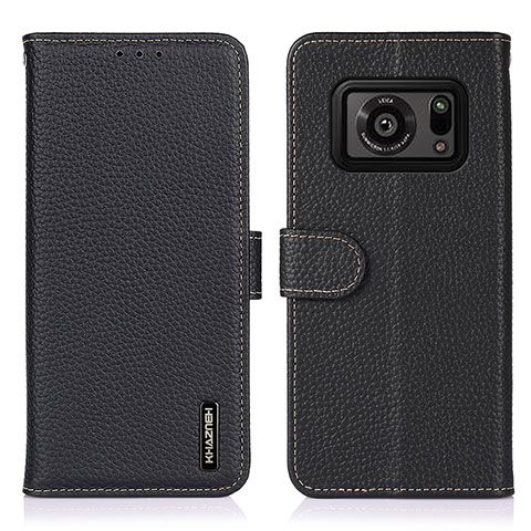 Coque Portefeuille Livre Cuir Etui Clapet B01H pour Sharp Aquos R6 Noir