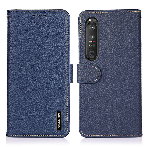 Coque Portefeuille Livre Cuir Etui Clapet B01H pour Sony Xperia 1 III Bleu