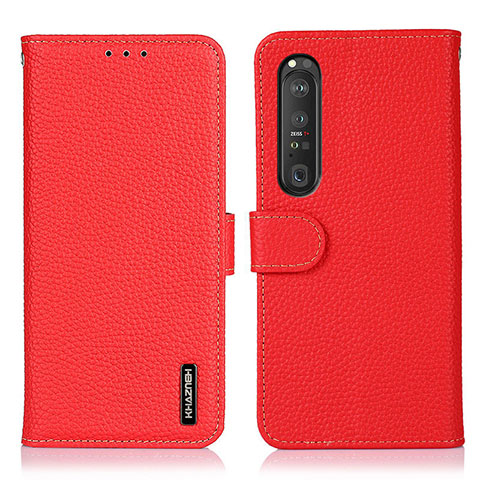 Coque Portefeuille Livre Cuir Etui Clapet B01H pour Sony Xperia 1 III Rouge