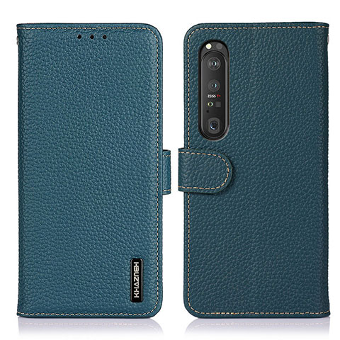 Coque Portefeuille Livre Cuir Etui Clapet B01H pour Sony Xperia 1 III Vert