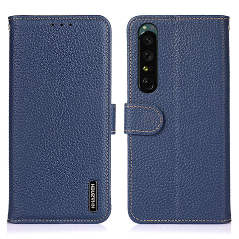 Coque Portefeuille Livre Cuir Etui Clapet B01H pour Sony Xperia 1 IV Bleu