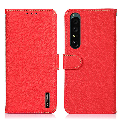 Coque Portefeuille Livre Cuir Etui Clapet B01H pour Sony Xperia 1 IV SO-51C Rouge