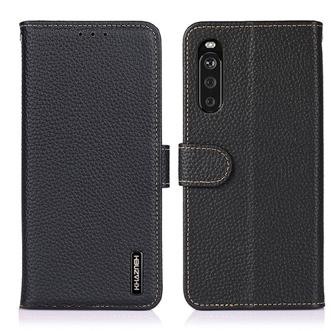 Coque Portefeuille Livre Cuir Etui Clapet B01H pour Sony Xperia 10 III Lite Noir